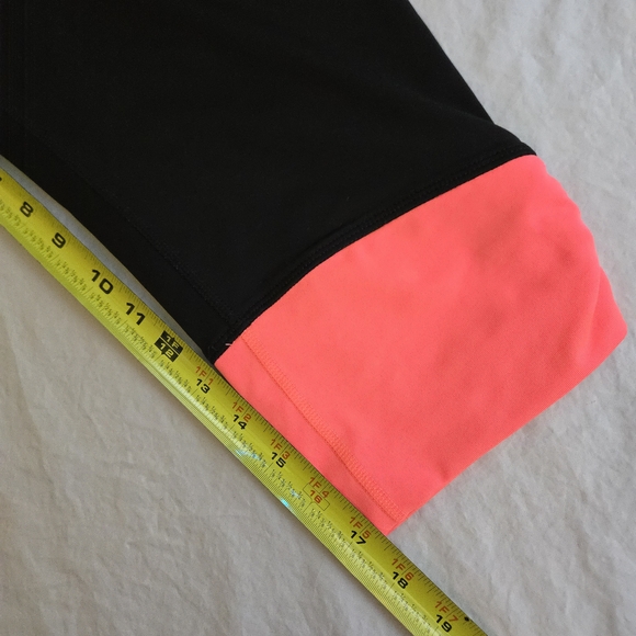 Danskin Now Dri More Black Capris Neon Coral Pink Accents Cropped Legging EB2 - Picture 4 of 9